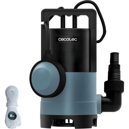Cecotec Αντλία Ακάθαρτων Νερών Neptunus 400 Dark 400W, Παροχή έως 8.000 l/h, Μανομετρικό 5,5 m, Μέγιστο Σωματιδίων 25 mm, Φλοτερ