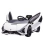 HOMCOM Ηλεκτρικό αυτοκίνητο για παιδιά 3-5 ετών Lamborghini 12V με τηλεχειριστήριο και ταχύτητα 3-5km/h, Λευκό 370-171V90WT