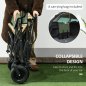 Τρόλεϊ κήπου Outsunny 110L με τηλεσκοπική λαβή και ανοιγόμενο πάτο από χάλυβα και ύφασμα Oxford, Χακί 84H-128V00KK