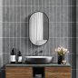 HOMCOM Οβάλ Καθρέφτης Μπάνιου 60x90cm με Μαύρο Αλουμινένιο Πλαίσιο 834-687V82BK