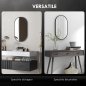 HOMCOM Οβάλ Καθρέφτης Μπάνιου 60x90cm με Μαύρο Αλουμινένιο Πλαίσιο 834-687V82BK