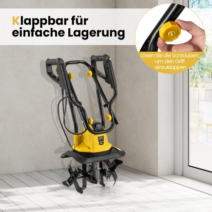 Costway Ηλεκτρική Καλλιεργητική Μηχανή 750W, 32 cm πλάτος εργασίας, κίτρινη ET10092DE-YW