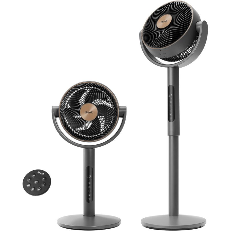 Levoit Επιδαπέδιος Ανεμιστήρας Ορθοστάτης Levoit Smart Pedestal Fan με Wi-Fi, Τηλεχειριστήριο & 12 Ταχύτητες Γκρι LPF-R432-AEUR
