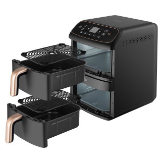 Cosori Φριτέζα Αέρος Air Fryer 8.5lt με Οθόνη Αφής 2630W Μαύρη με Διπλό Αποσπώμενο Κάδο και 5 Προγράμματα CAF-DC861-CEUR