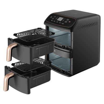 Cosori Φριτέζα Αέρος Air Fryer 8.5lt με Οθόνη Αφής 2630W Μαύρη με Διπλό Αποσπώμενο Κάδο και 5 Προγράμματα CAF-DC861-CEUR