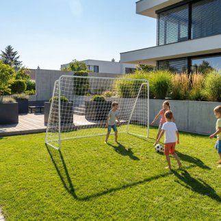 Trizand Τέρμα Ποδοσφαίρου Μεταλλικό 213x150x90 cm με Δίχτυ & Πασσάλους Στήριξης 27544