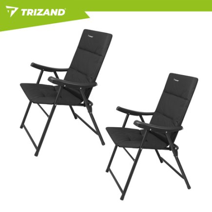Trizand Πτυσσόμενες Καρέκλες Camping με Μπράτσα, 2τμχ, 59x70x91 cm 27610