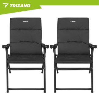 Trizand Πτυσσόμενες Καρέκλες Camping με Μπράτσα, 2τμχ, 59x70x91 cm 27610