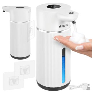 Ruhhy Αυτόματος Αφροδιανομέας Σαπουνιού 420ml με LED & USB-C, Απτικός Αισθητήρας, Λευκός 27653