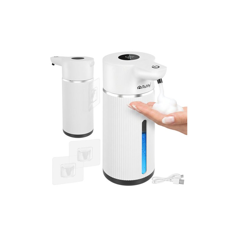 Ruhhy Αυτόματος Αφροδιανομέας Σαπουνιού 420ml με LED & USB-C, Απτικός Αισθητήρας, Λευκός 27653