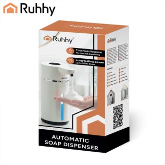 Ruhhy Αυτόματος Αφροδιανομέας Σαπουνιού 420ml με LED & USB-C, Απτικός Αισθητήρας, Λευκός 27653