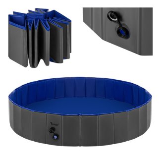 Purlov Πισίνα σκύλου αναδιπλούμενη PURLOV 160x30 εκ. 600 L μπλε/γκρι 27507