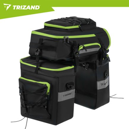 Trizand Τσάντα Ποδηλάτου Πορτμπαγκάζ 3 σε 1 Αδιάβροχη 65L με Πλαϊνές Τσάντες και Κάλυμμα Βροχής 27339