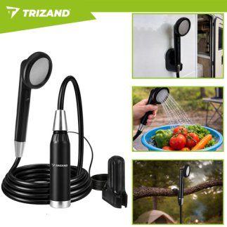 Trizand Φορητό Ντους Camping με Αντλία, Επαναφορτιζόμενο USB, 2200mAh, Αδιάβροχο 27436