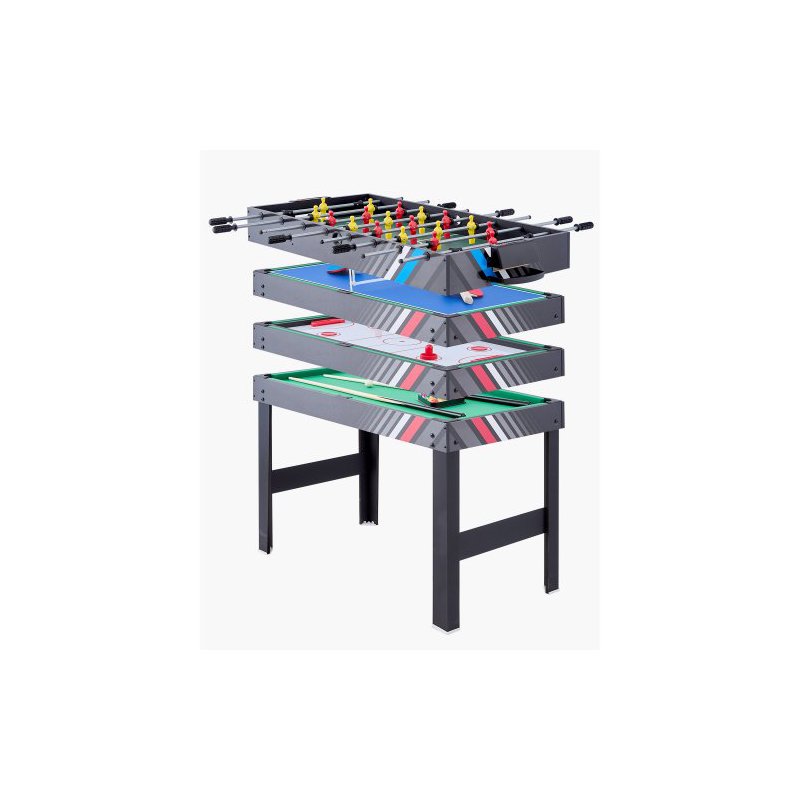 VEVOR Τραπέζι Παιχνιδιών 4-σε-1 122cm: Air Hockey, Ποδοσφαιράκι, Πινγκ Πονγκ, Μπιλιάρδο SDJFKQQGQZ48H9FNMV0