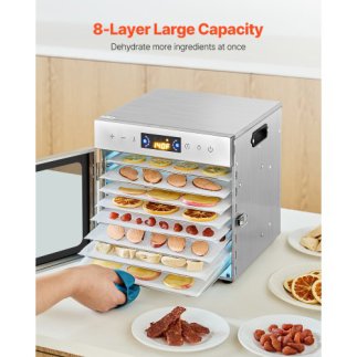 VEVOR Αφυγραντήρας Τροφίμων 8 Δίσκων 400W Ανοξείδωτος SGHGJ400W8CTHLWETV2