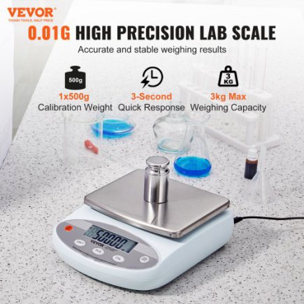 Ζυγός Ακριβείας VEVOR 3000g x 0.01g 13 Μονάδες Μετατροπής Ηλεκτρονικός SYSCHTP001G3Y8XORV2