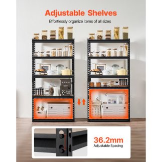 VEVOR Ράφια Αποθήκευσης 5 Επιπέδων 16" Β x 32" Π x 62.8" Υ για Γκαράζ MDBSXHJ16326G0P9FV0