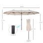 Outsunny Outdoor Double Canopy Parasol, Anti UV 460 x 270 x 240, Μπεζ, Καφέ 84D-030V01CW