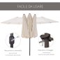 Outsunny Outdoor Double Canopy Parasol, Anti UV 460 x 270 x 240, Μπεζ, Καφέ 84D-030V01CW