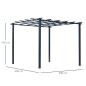 Δομή Outsunny Garden Pergola σε μαύρο μέταλλο 300 x 300 x 230 cm 845-231