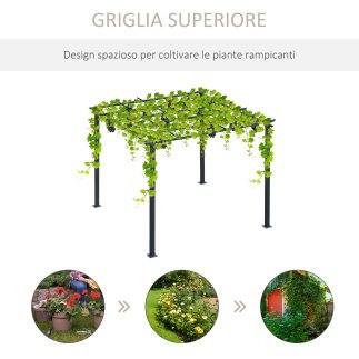 Δομή Outsunny Garden Pergola σε μαύρο μέταλλο 300 x 300 x 230 cm 845-231