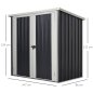 Υπόστεγο κήπου από ατσάλι Outsunny με διπλή πόρτα, 147x86x134 cm, ασπρόμαυρο 845-430
