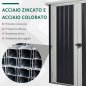 Υπόστεγο κήπου από ατσάλι Outsunny με διπλή πόρτα, 147x86x134 cm, ασπρόμαυρο 845-430