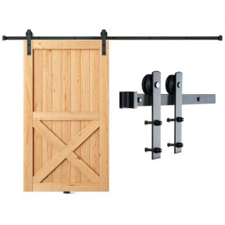 Σετ Συρόμενης Πόρτας VEVOR 8FT, Αντοχή 330LBS, για Πόρτα 3.7-4.3FT και Πάχος 1.3"-1.8", Αθόρυβη Κύλιση  GCYMWJTJHS8FDEY4EV0