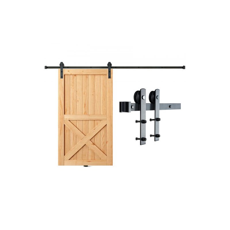 Σετ Συρόμενης Πόρτας VEVOR 8FT, Αντοχή 330LBS, για Πόρτα 3.7-4.3FT και Πάχος 1.3"-1.8", Αθόρυβη Κύλιση GCYMWJTJHS8FDEY4EV0