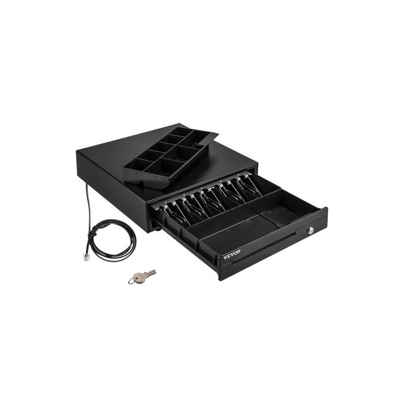 Συρτάρι Ταμείου VEVOR 16" 12V για POS με 5 Θέσεις Χαρτονομισμάτων & 8 Θέσεις Κερμάτων QDXXJCTYCWC16A23SV0