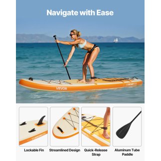 VEVOR Φουσκωτή Σανίδα SUP 3.05m x 84cm x 15cm, Στρατιωτικής Αντοχής, Ultra-Light με Όλα τα Αξεσουάρ, Ιδανική για Όλους CQJBPTK10