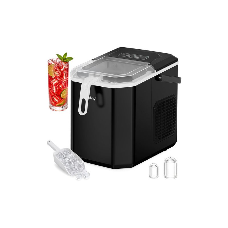 Ruhhy Παγομηχανή Black 1,2L, 12 kg/24ωρο, Ταχεία Παραγωγή Πάγου 27708