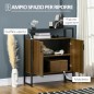 HOMCOM Ντουλάπι με Δύο Πόρτες από MDF με Κορυφή σε Tempered Glass, 82x30x98 cm, Καφέ και Μαύρο 838-266V00CF