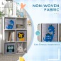 ZONEKIZ Ράφι παιχνιδιών για παιδιά 3+ ετών με 6 κύβους, σε MDF και μελαμίνη, 61,8x29,9x91,5 cm, Γκρι και Λευκό 311-064V80WT