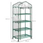 Outsunny Vertical Plant Θερμοκήπιο με 4 Ράφια Ατσάλι και Λευκό PVC, 69x50x165cm 845-228V04TP