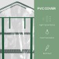 Outsunny Vertical Plant Θερμοκήπιο με 4 Ράφια Ατσάλι και Λευκό PVC, 69x50x165cm 845-228V04TP